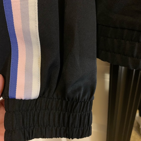 Old Navy Active Black Track Jacket Zip Up Stripe Sleeves Black Size-Large - Picture 7 of 9